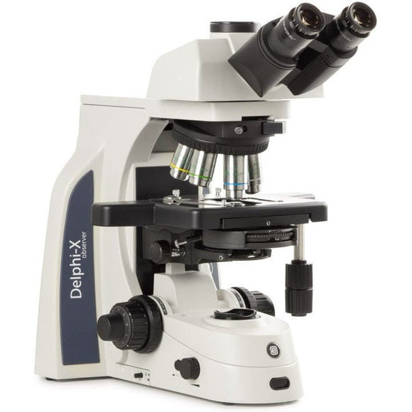 Euromex Delphi-X Series Observer 100X-1000X Trinocular Compound Microscope w/ Plan Phase PLPHi Oil IOS Objectives and 3W NEOLED Illumination - Jacobs Digital