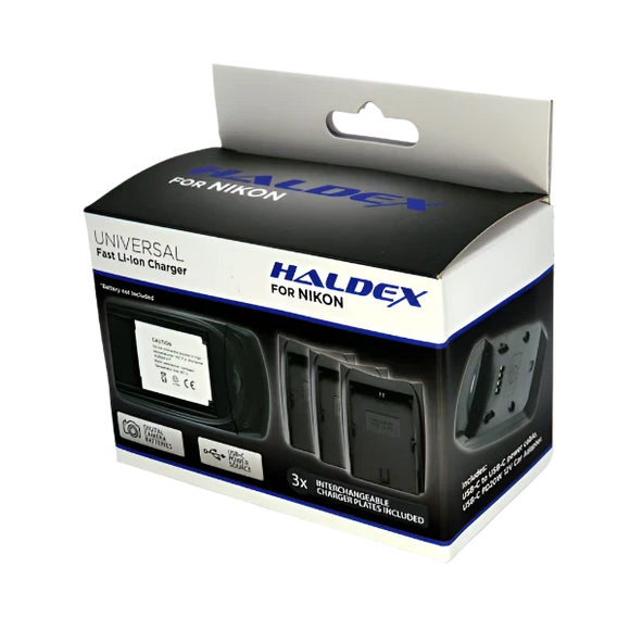 Haldex 700 Nikon Battery Charger Kit - Type-C - Includes Wall and Car Charger - Jacobs Digital