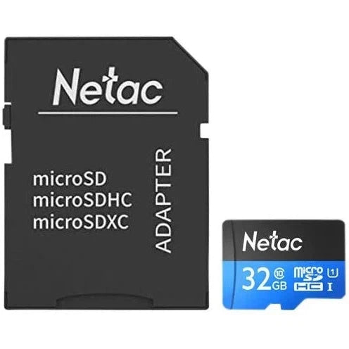 Netac P500 Standard 32GB U1 microSDHC Card with SD Adapter - Jacobs Digital