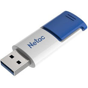 Netac U182 USB3 Flash Drive 64GB UFD Retractable Blue/White - Jacobs Digital