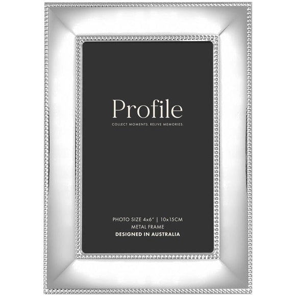 Profile Romance Silver Beaded Metal Frame 4x6 Metal Photo Frame - Jacobs Digital