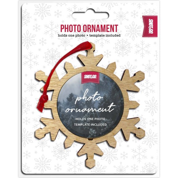 SHOT2GO Wooden Snowflake Photo Decoration - CLEARANCE - ONLY 196 Left - Jacobs Digital