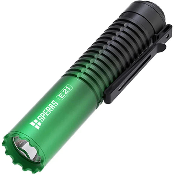 SPERAS E21 2000LM 320M USB-C Flashlight 21700 EDC Tactical 2-In-1 Flashlight - Green - Jacobs Digital