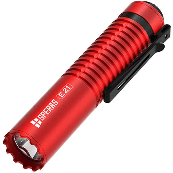 SPERAS E21 2000LM 320M USB-C Flashlight 21700 EDC Tactical 2-In-1 Flashlight - Red - Jacobs Digital