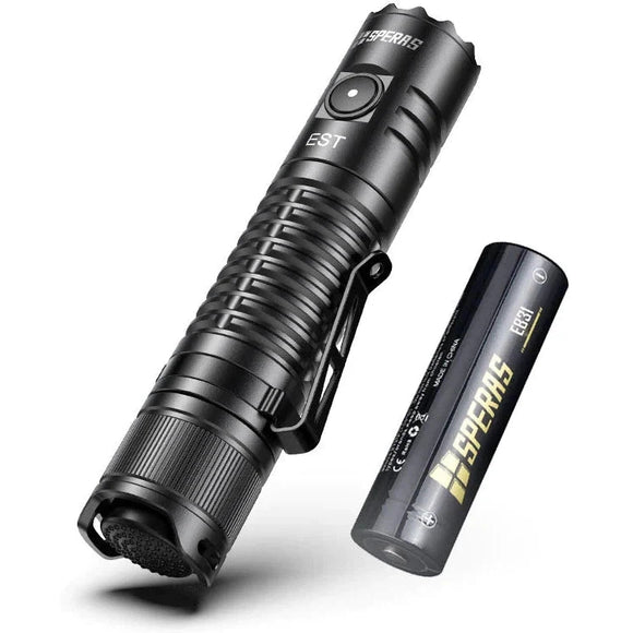 SPERAS EST 1900lm 211m USB-C Rechargeable Tactical Flashlight - Jacobs Digital