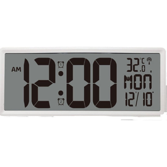 TESA Large Digital LCD Wall Clock with Indoor Temp and Date - Jacobs Digital