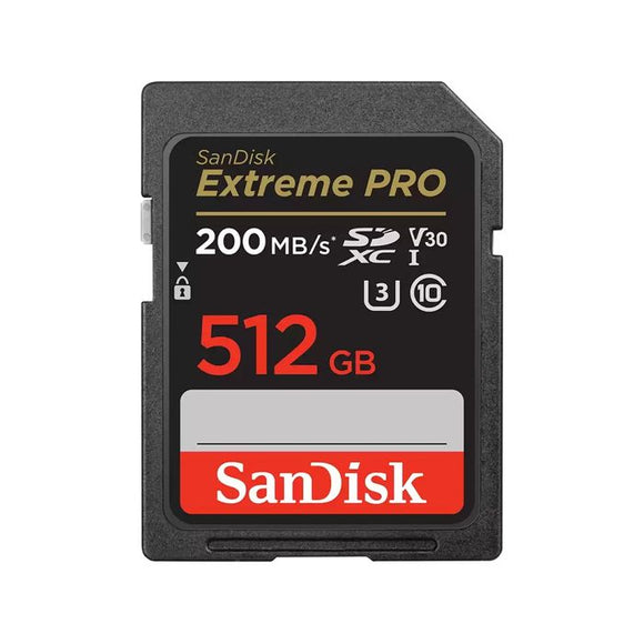 Sandisk Extreme Pro Sdxc 512gb 200mb/s Uhs-i Memory Card - Jacobs Digital