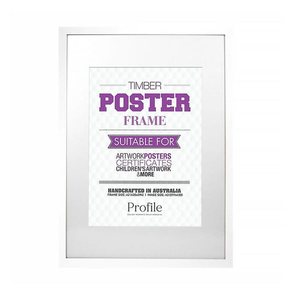 Profilewhite A2/a3 Certificate Poster Decorator Frametimber Photoframes - Jacobs Digital