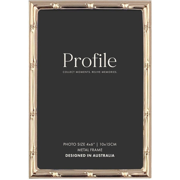 Profile Bamboo Rose Gold Metal Frame 4x6 Metal Photo frame - Jacobs Digital