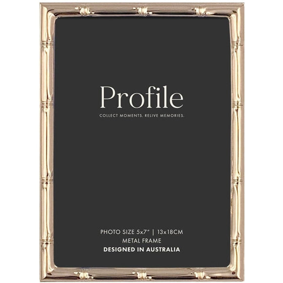 Profile Bamboo Rose Gold Metal Frame 5x7 Metal Photo frame - Jacobs Digital