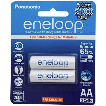 Panasonic Eneloop AA 2000mAh Rechargeable Batteries 2 Pack - Jacobs Digital