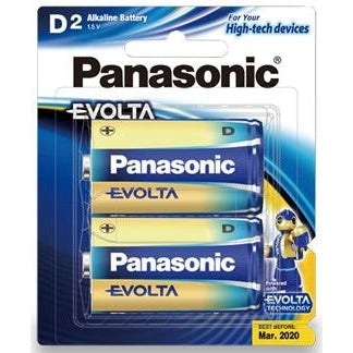 Panasonic Evolta D Alkaline Battery 2 Pack - Jacobs Digital