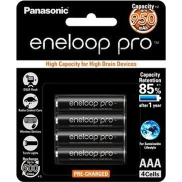 Panasonic Eneloop PRO AAA 950mAh Rechargeable Batteries 4 Pack - Jacobs Digital