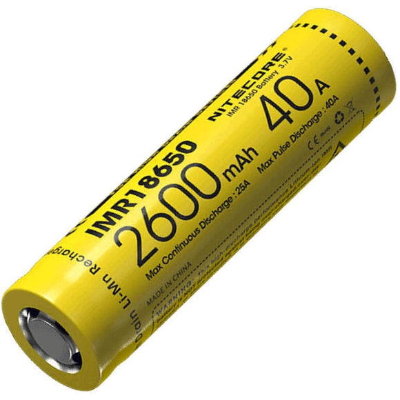 Nitecore 2600mah Rechargeable 18650 Battery (3.7v, 850mah) - Jacobs Digital