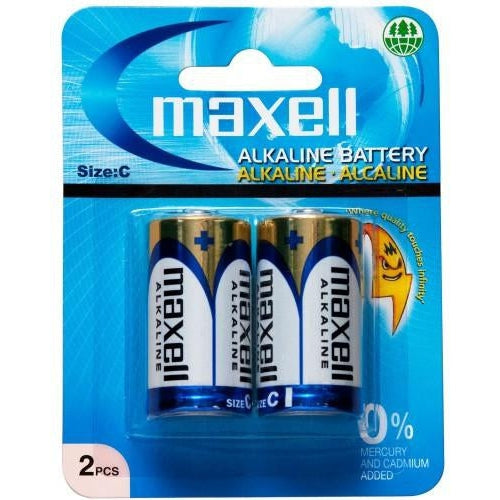 Maxell Alkaline Battery C Size 2 Pack Blister - Jacobs Digital