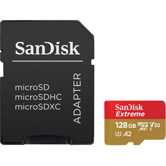 Sandisk Extreme Micro Sdxc 128gb Up To 160mb/s Class 10 A2 V30 Data Storage - Jacobs Digital