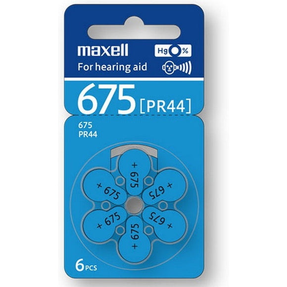 Maxell Hearing Aid Battery Za675 6 Pack - Jacobs Digital