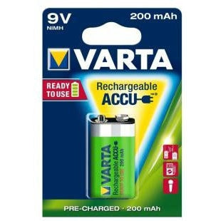 Varta Rechargeable Ni-mh 200mah 9v 1pk Batteries - Jacobs Digital