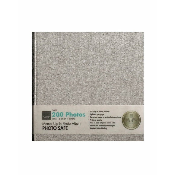 Profileplush Grey 200 Photos 4x6 Album Slipin Album - Jacobs Digital